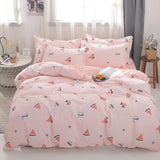 Stripe Leaf Duvet Cover Set Simple Nordic Bedding Set Quilt Cover Bed Sheet King Size Single Double Queen Bed Linens - Pgmdress