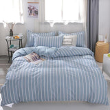 Stripe Leaf Duvet Cover Set Simple Nordic Bedding Set Quilt Cover Bed Sheet King Size Single Double Queen Bed Linens - Pgmdress