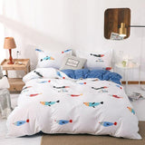 Stripe Leaf Duvet Cover Set Simple Nordic Bedding Set Quilt Cover Bed Sheet King Size Single Double Queen Bed Linens - Pgmdress