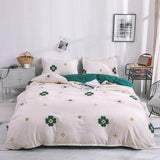 Stripe Leaf Duvet Cover Set Simple Nordic Bedding Set Quilt Cover Bed Sheet King Size Single Double Queen Bed Linens - Pgmdress