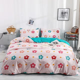 Stripe Leaf Duvet Cover Set Simple Nordic Bedding Set Quilt Cover Bed Sheet King Size Single Double Queen Bed Linens - Pgmdress