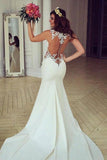 Stunning Mermaid Sleeveless Lace Wedding Dress Zipper Button WD041 - Pgmdress