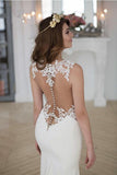 Stunning Mermaid Sleeveless Lace Wedding Dress Zipper Button WD041 - Pgmdress