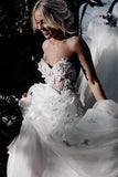 Sweetheart A-line Wedding Dresses Tulle Appliqued Gowns WD466 - Pgmdress