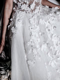 Sweetheart A-line Wedding Dresses Tulle Appliqued Gowns WD466 - Pgmdress