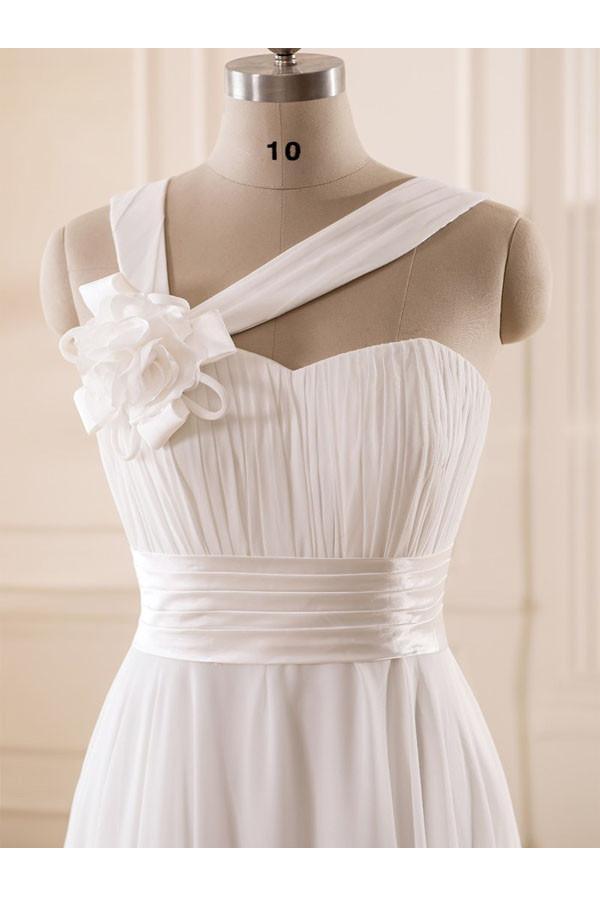 Sweetheart Chiffon Wedding Dress with Handmade Flower PG 203 - Pgmdress