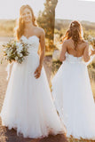 Sweetheart Floor-Length Ivory Wedding Dress with Lace WD059 - Pgmdress