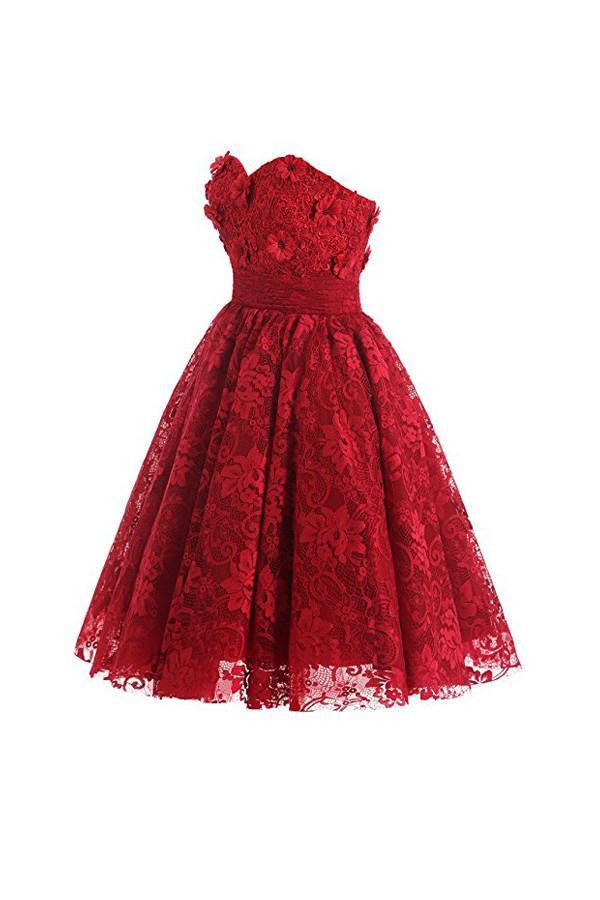 Sweetheart Knee Length Homecoming Dresses Lace Cocktail Dress – Pgmdress