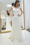 Sweetheart Lace Appliques Sashes Mermaid Wedding Dress WD147 - Pgmdress