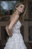 Sweetheart Neck Tulle Wedding Dresses Appliqued Wedding Gowns WD327 - Pgmdress