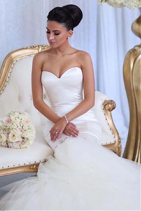 Sweetheart Neckline Memaid Wedding Dresses With Beading WD214 - Pgmdress