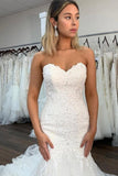 Sweetheart Neckline Sexy Lace Mermaid Wedding Dresses With Ruffles WD464 - Pgmdress