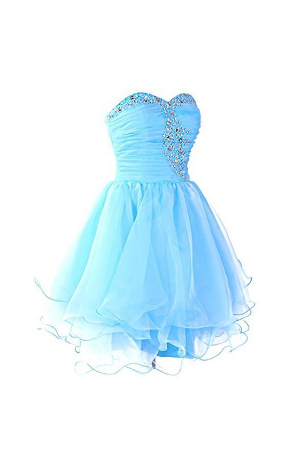 Sweetheart Organza Blue Homecoming Dresses Prom Dresses PG054 - Pgmdress