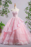 Sweetheart Pink A-line Lace Evening Dresses Prom Dresses  PG575 - Pgmdress