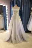 Sweetheart Strapless A Line Bohemian Wedding Dress Modest Tulle Bridal Gown WD427 - Pgmdress