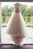Sweetheart Strapless Flowers Beading Wedding Dress With Court Train WD092