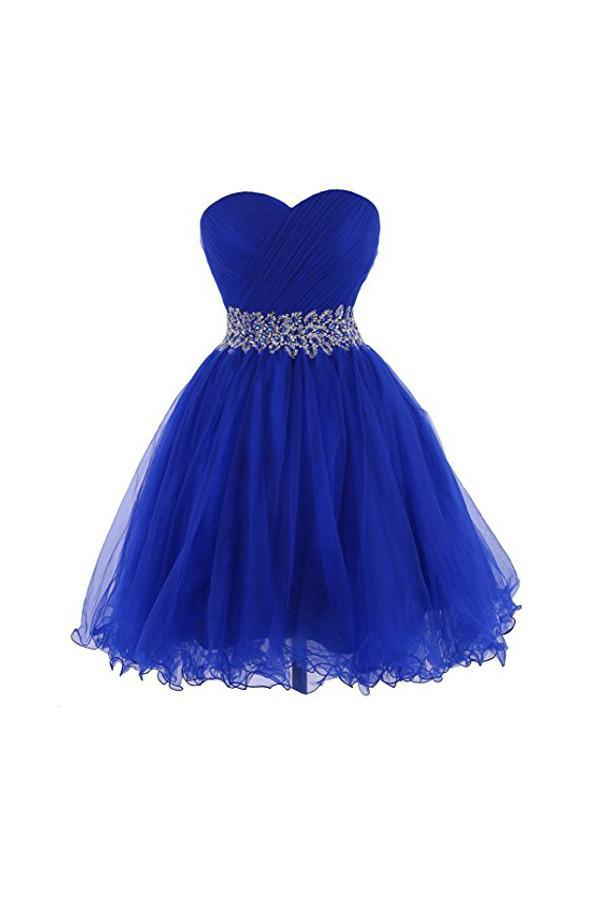 Sweetheart Tulle Cocktail Dress Homecoming Dress With Beading PG086 - Pgmdress