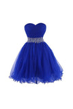Sweetheart Tulle Cocktail Dress Homecoming Dress With Beading PG086