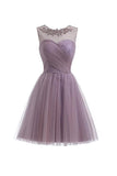 Sweetheart Tulle Light Purple Homecoming Dresses Short Prom Dresses PG069 - Pgmdress