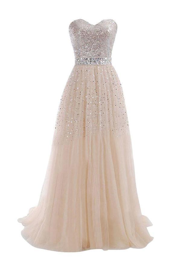 White A Line Prom Dress  A-Line Prom Dresses 2023 – Pgmdress