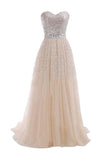 Sweetheart Tulle Long Prom Dress With Beading Sequins PG 210 - Pgmdress