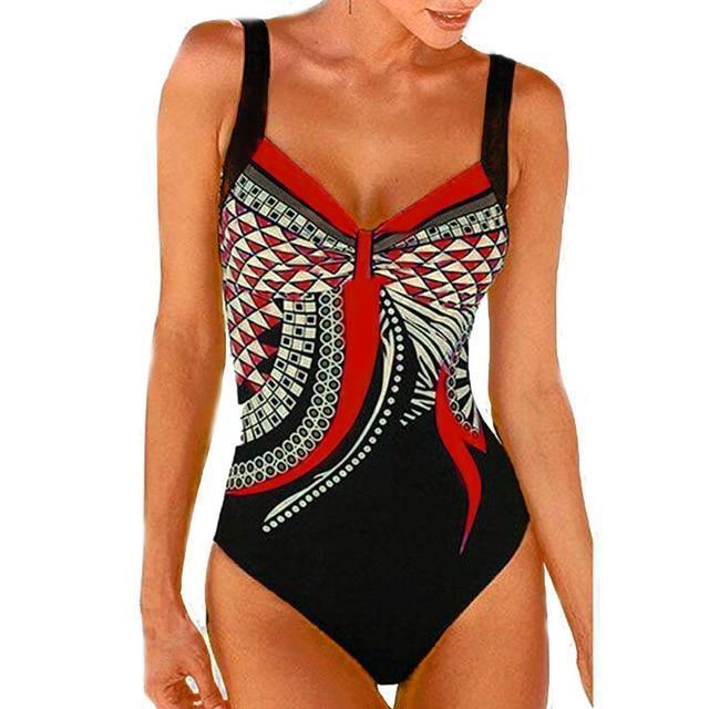 Swimwear Push Up Vintage Retro Bathing Suits Swimming Plus Size - Pgmdress