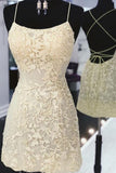 Tie Back Appliqued Sheath Pink Short Prom Dress Homecoming Dress PD327 - Pgmdress