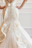 Tulle Mermaid Wedding Dress With Lace Appliques WD299 - Pgmdress