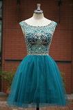 Tulle Scoop Neckline A Line Homecoming Dresses Prom Dresses PG050 - Pgmdress