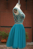 Tulle Scoop Neckline A Line Homecoming Dresses Prom Dresses PG050 - Pgmdress