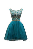 Tulle Scoop Neckline A Line Homecoming Dresses Prom Dresses PG050