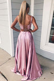 Two Piece A-line Lace Prom dresses Candy Pink Formal Dress PG952 - Pgmdress