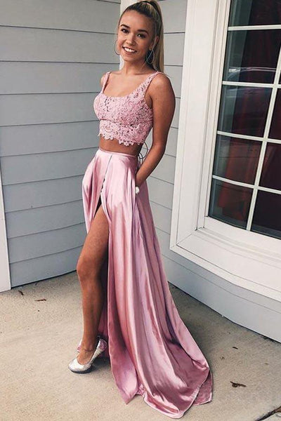 Lace Amazon Two Piece Prom Dress Two Piece A-Line Lace Prom Dress Candy Pink Formal Dress PG952 US2 Pink Lace Amazon Two Piece Prom Dress Two Piece A-Line Lace Prom Dress Candy Pink Formal Dress PG952 US2 Pink