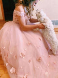 Two-piece V Neck Bridal Dresses 3D Flowers Appliqued Wedding Gowns WD420 - Pgmdress