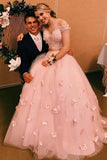 Two-piece V Neck Bridal Dresses 3D Flowers Appliqued Wedding Gowns  WD420