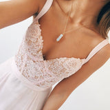 V-neck Long Chiffon Baby Pink Long Prom Dress Evening Dress PG296 - Pgmdress