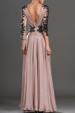 V-Neck Long Sleeve Lace Prom Dresses Evening Dresses PG 245 - Pgmdress