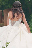 V-neck Neckline Ball Gown Wedding Dresses With Lace Appliques WD187 - Pgmdress