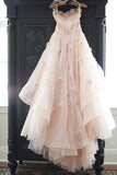 Vintage Strapless Sweetheart Neckline Flower Tulle Wedding Dress WD132 - Pgmdress