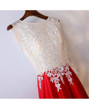White And Red Lace Long Formal/Prom Dress For Women PG595 - Pgmdress