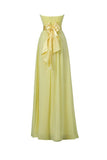 Yellow Sweetheart Bridesmaid Chiffon Prom Dresses Long Evening Gowns BD007 - Pgmdress