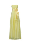 Yellow Sweetheart Bridesmaid Chiffon Prom Dresses Long Evening Gowns BD007 - Pgmdress