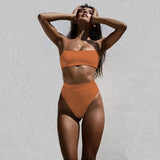 Sexy Bikinis Solid Push Up Bikini Hot Sale Padded Bra Straps Swimsuit - Pgmdress